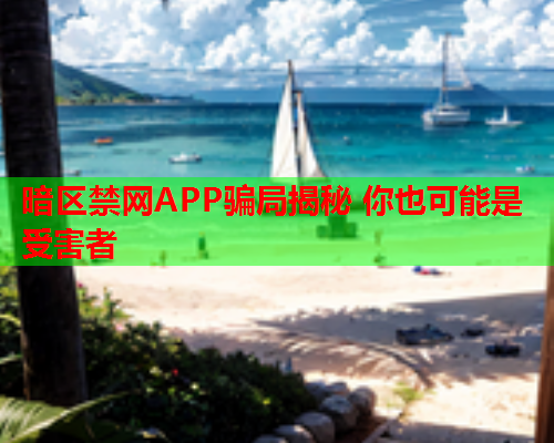 暗区禁网APP骗局揭秘 你也可能是受害者